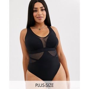 NWT Dorina Curve Black Mesh Swimsuit